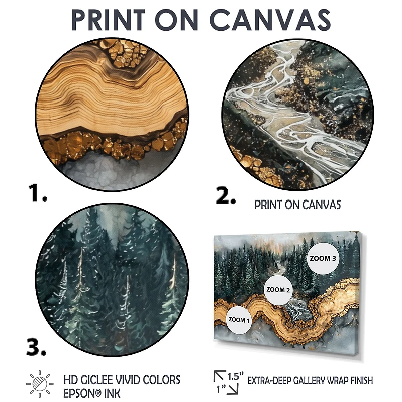 Art mural veines d’hiver forêt de cristal