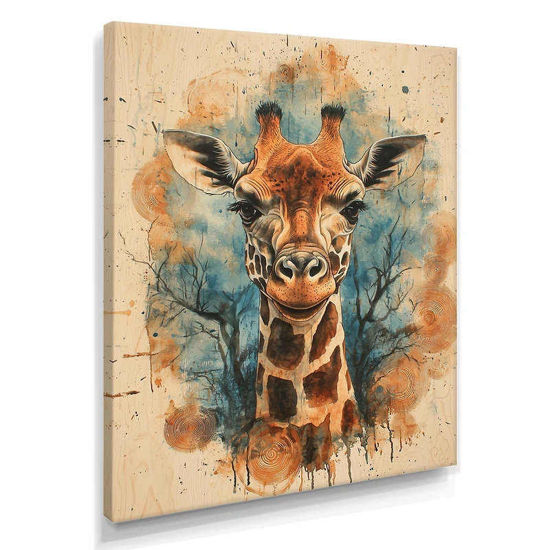 Art mural girafe savane africaine « Silent Watcher »