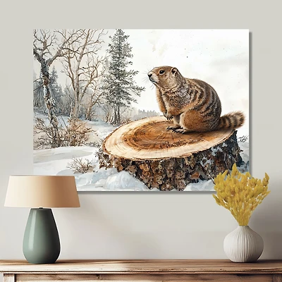 Winter Marmot – Forest Animal Landscape Scene