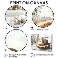 Art mural marmotte hivernale