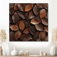 Art mural feuilles sable « Earthy Brown Nature Abstraction »