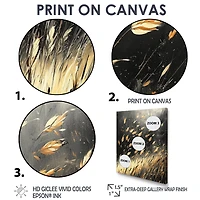 Art mural brise de prairie feuilles dorées