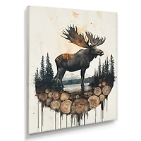 Art mural élan canadien reflet sur lac