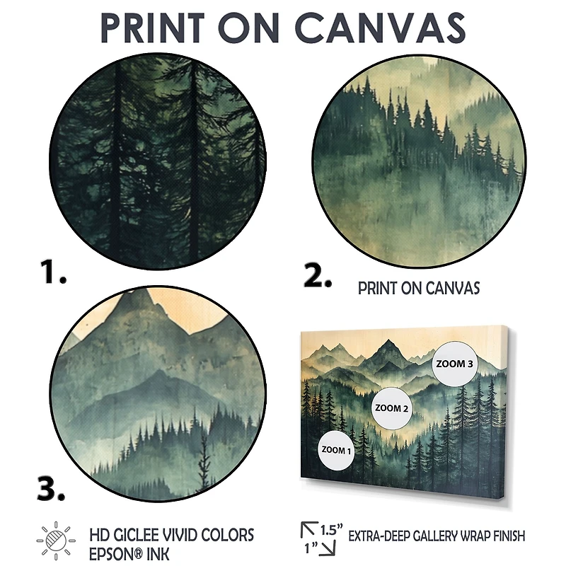 Woodland Silhouette – Calm Mountain Horizon