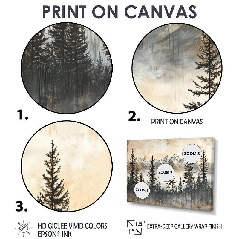 Timber Peaks – Minimalist Winter Mountain Scene