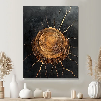 Art mural texture abstraite rondin onyx