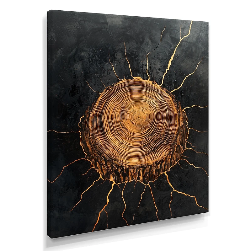 Art mural texture abstraite rondin onyx