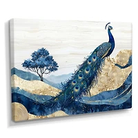 Golden Peacock – Aqua and Agate Abstract Landscape