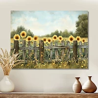 Barnside Sunflowers – Bright Country Fence Art
