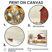 Winter Barn Sunflowers – Soft Grey Rustic Charm