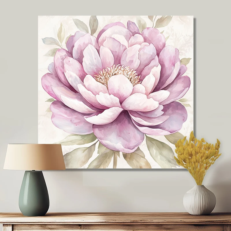 Pink Peony Elegance – Soft Minimalist Floral Art