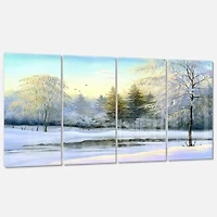Beautiful Scenery Winter Forest Canvas Wall Art Panels