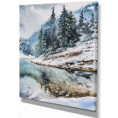 Toile « Mountain Hill Reflected Water »