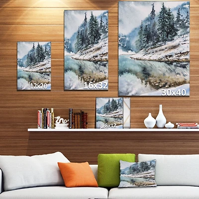 Toile « Mountain Hill Reflected Water »