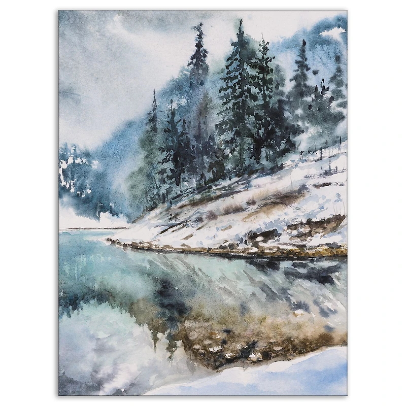 Mountain Hill Reflected Water  Wall Art