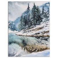 Mountain Hill Reflected Water  Wall Art