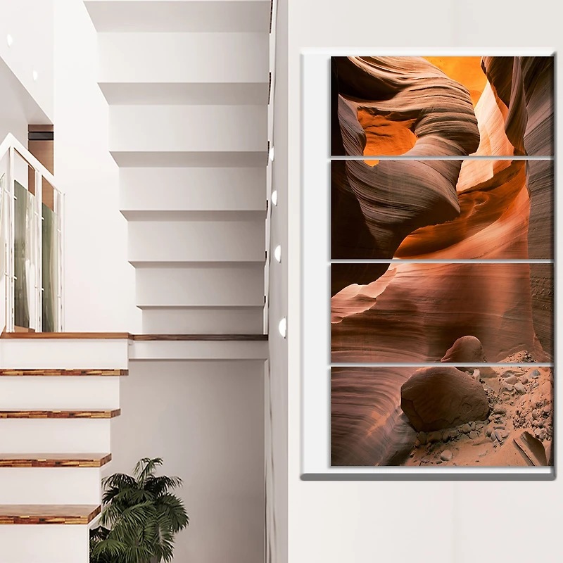 Lower Antelope Slot Canyon in Reflected Sunlight  Canvas Wall Art