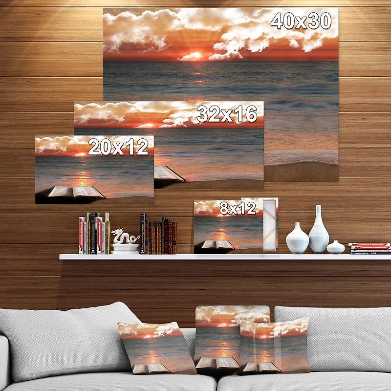Open Bible Cloudy Sunset  Wall Art
