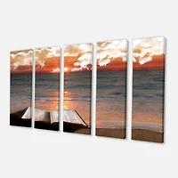 Open Bible Cloudy Sunset  Canvas Wall Art