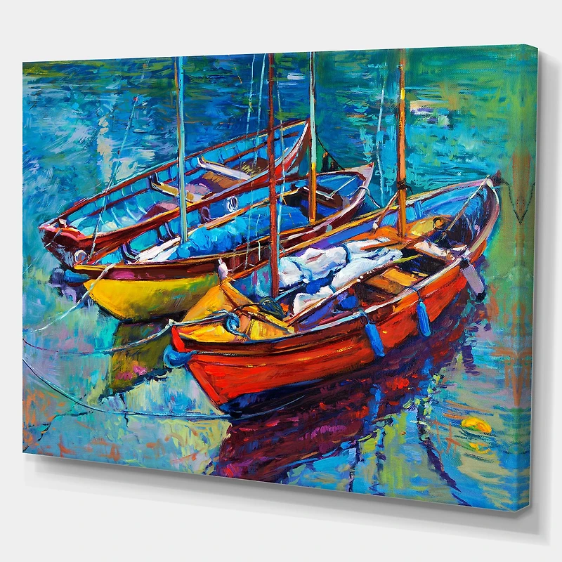 Three Fishing Boat  Canvas Wall Art