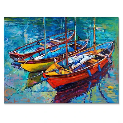 Three Fishing Boat  Canvas Wall Art