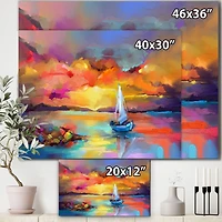 Sunset Painting with Colorful Reflections II  Wall Art