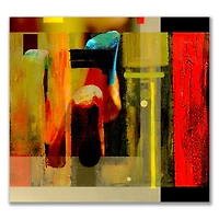 Cubistic Manifestation of Red Black and Green  Wall Art