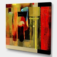 Cubistic Manifestation of Red Black and Green  Wall Art