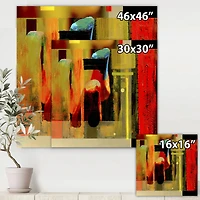 Cubistic Manifestation of Red Black and Green  Wall Art