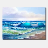 Seascape with Sunlight Catching A Wave  Wall Art