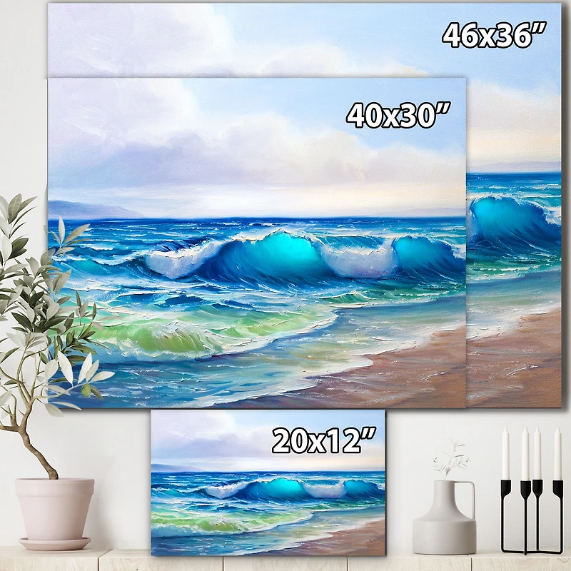 Seascape with Sunlight Catching A Wave  Wall Art