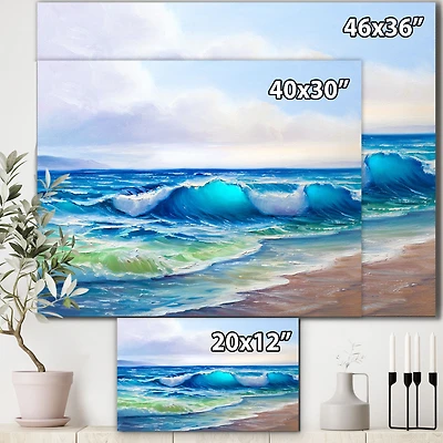 Seascape with Sunlight Catching A Wave  Wall Art