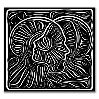 Black and White Awareness Portrait I  Wall Art