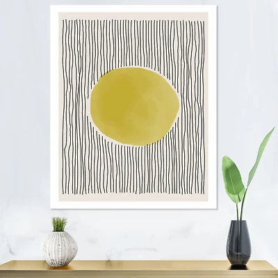 Minimal Geometric Lines and Circle IX Canvas Wall Art Print