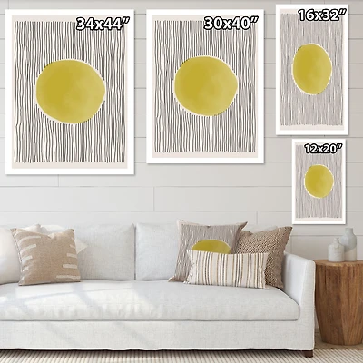 Minimal Geometric Lines and Circle IX  Canvas Wall Art Print