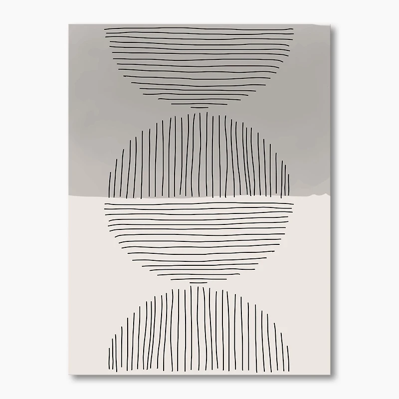 Minimal Geometric Lines and Circle IX  Wall Art