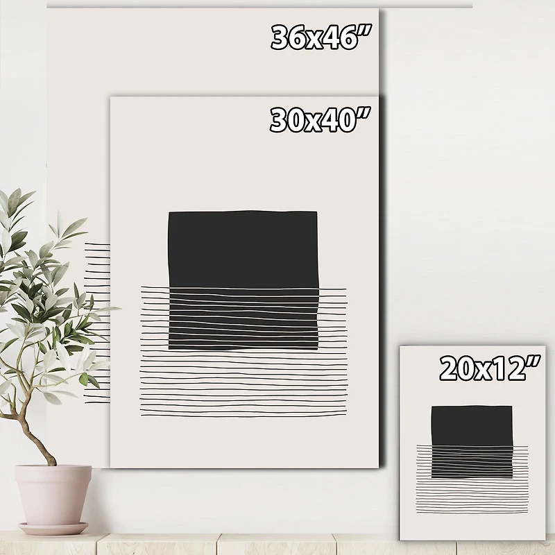 Minimal Geometric Lines and Squares VIII  Wall Art