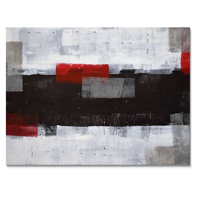 Grey and Red Abstract Art Painting  Canvas Wall