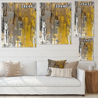 Yellow and Beige Abstract Art Painting  Canvas Wall