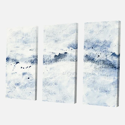 Blue Wipe Out Canvas Art - 3 Panels