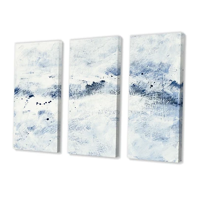 Blue Wipe Out Canvas Art - 3 Panels