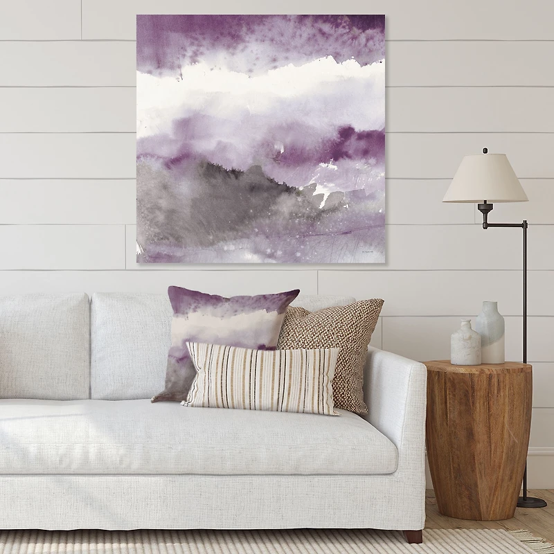 Midnight at the Lake III Amethyst and Grey  Wall Art