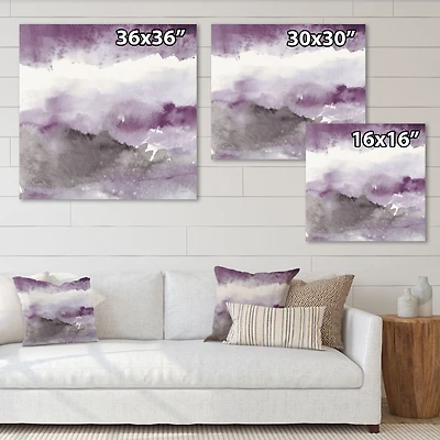 Midnight at the Lake III Amethyst and Grey  Wall Art