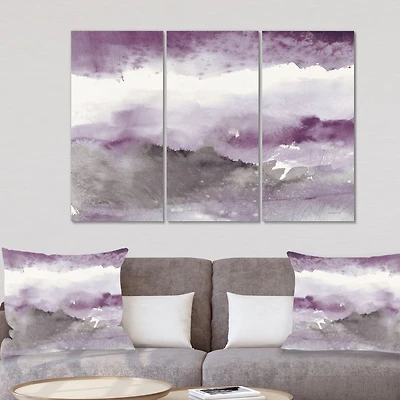 Midnight at the Lake III Amethyst and Grey  Canvas Wall Art