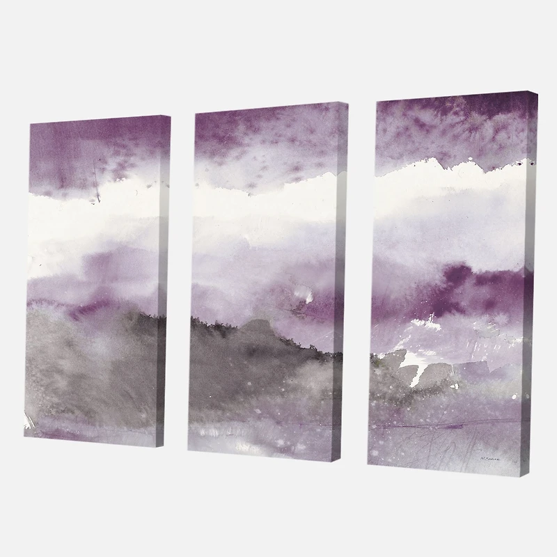 Midnight at the Lake III Amethyst and Grey Canvas Wall Art