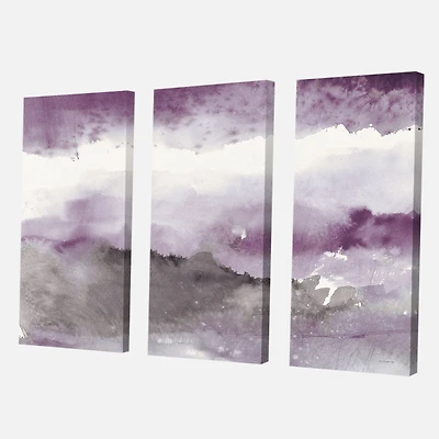 Midnight at the Lake III Amethyst and Grey  Canvas Wall Art