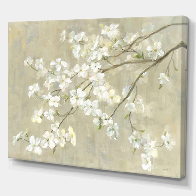 Dogwood Spring Neutral  Canvas Wall Art Print