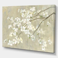 Dogwood Spring Neutral  Canvas Wall Art Print