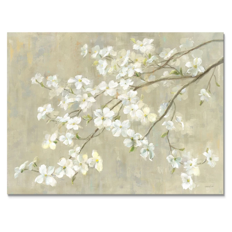 Dogwood Spring Neutral  Canvas Wall Art Print