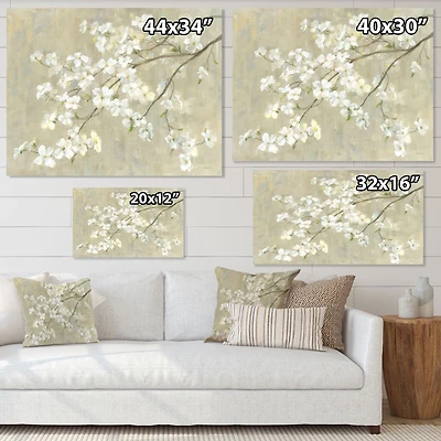 Toile imprimée « Dogwood Spring Neutral »